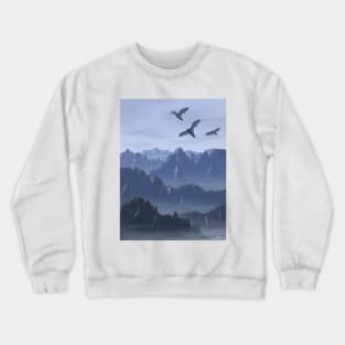 Light Blue Mountain bats Crewneck Sweatshirt